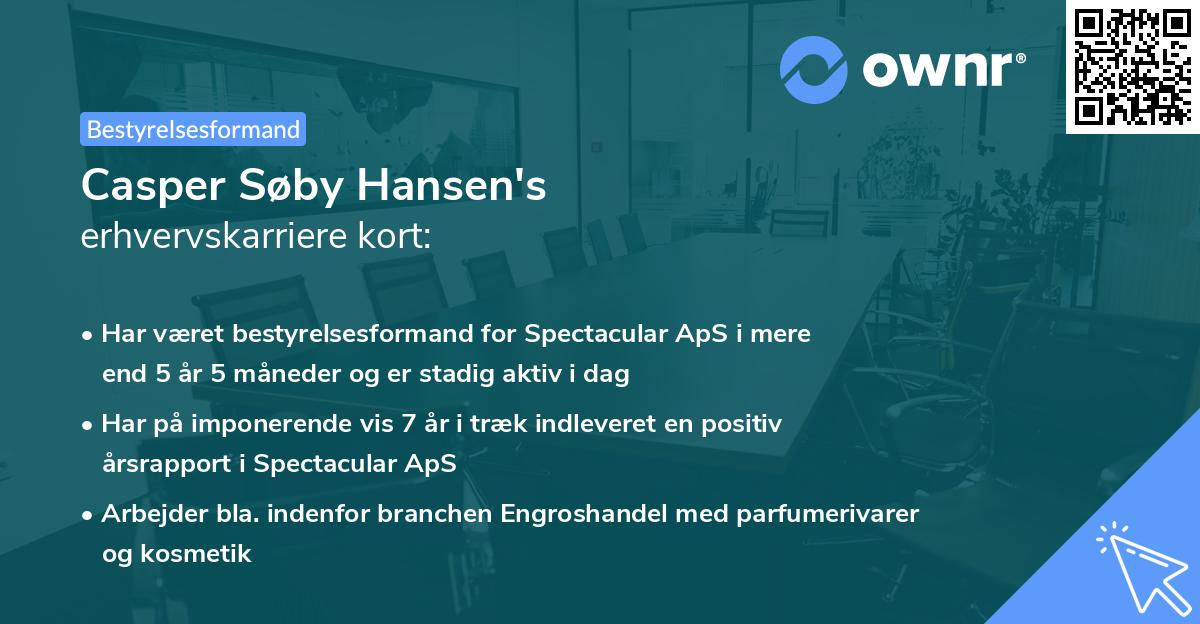 Casper Søby Hansen's erhvervskarriere kort