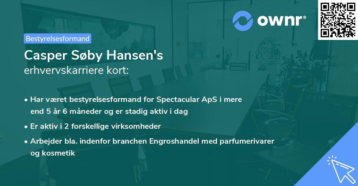 Casper Søby Hansen's erhvervskarriere kort