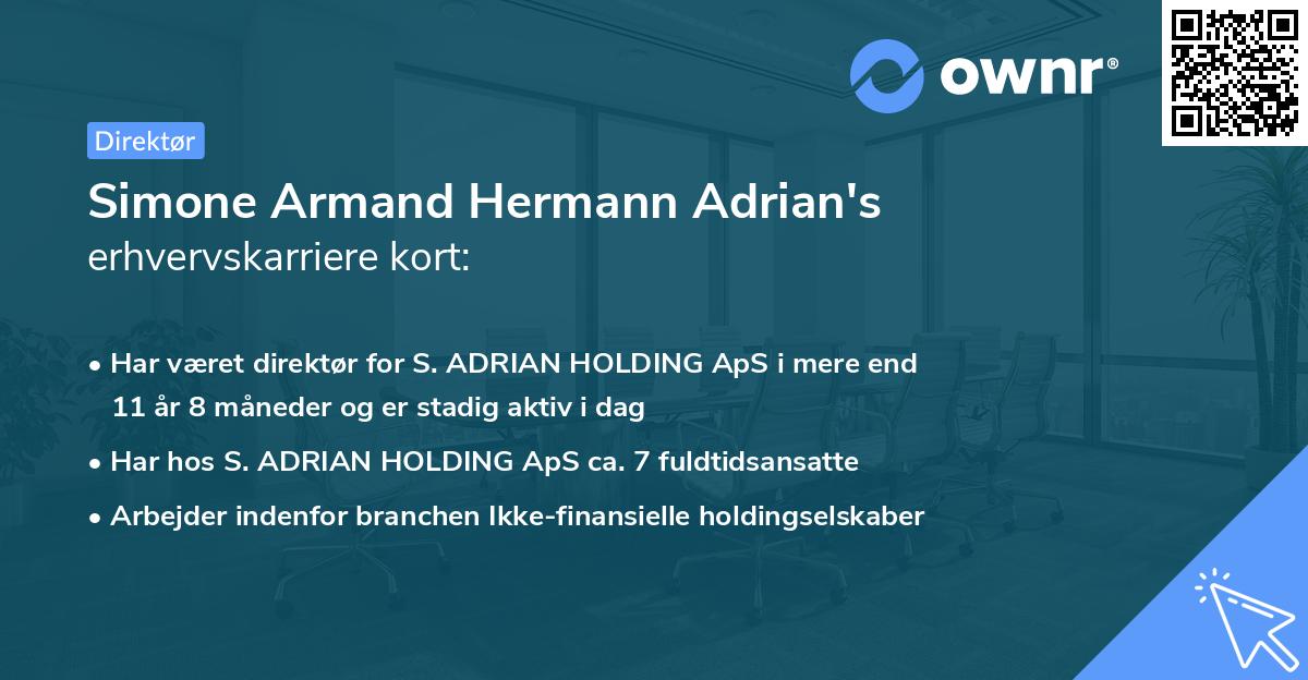 Simone Armand Hermann Adrian's erhvervskarriere kort