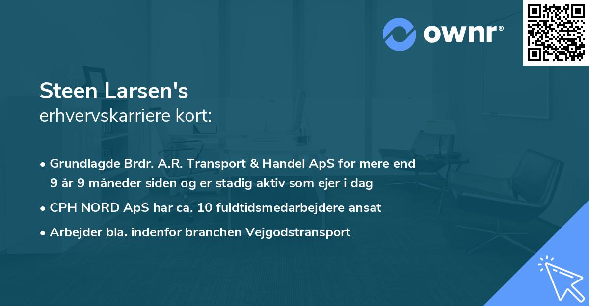 Steen Larsen's erhvervskarriere kort
