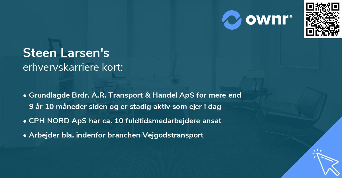 Steen Larsen's erhvervskarriere kort