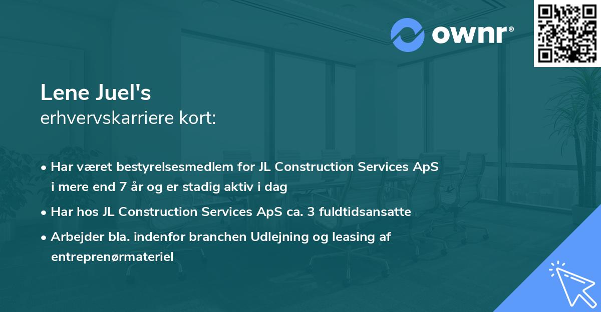 Lene Juel's erhvervskarriere kort