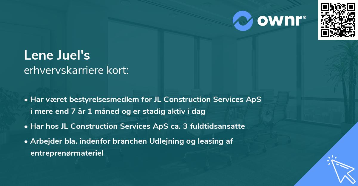 Lene Juel's erhvervskarriere kort