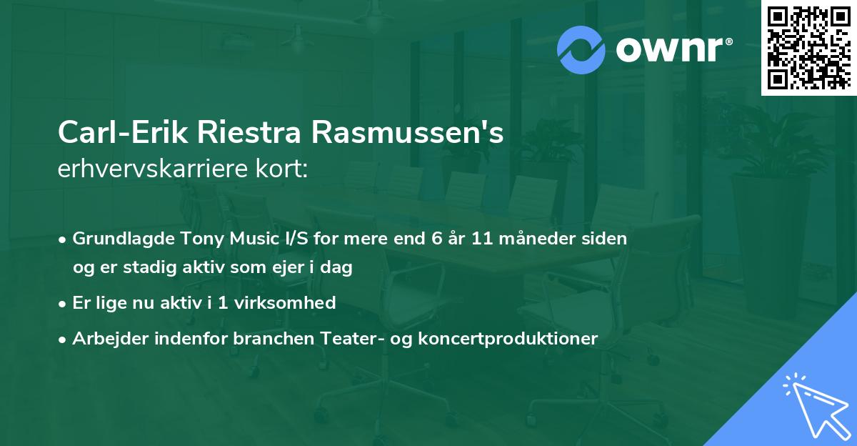 Carl-Erik Riestra Rasmussen's erhvervskarriere kort