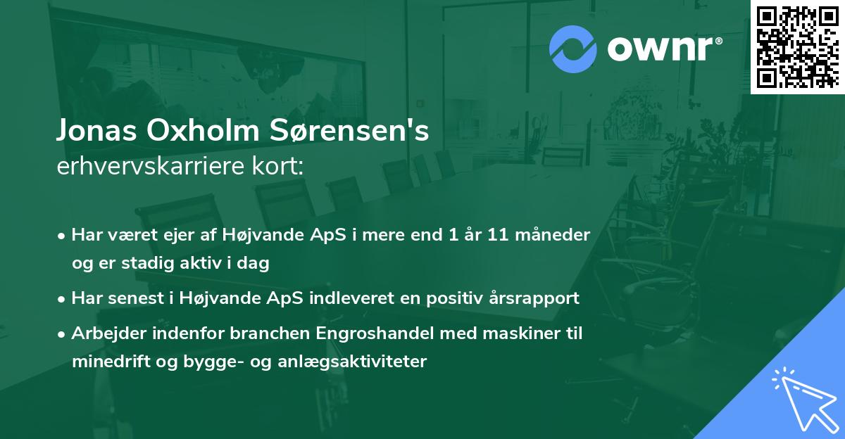 Jonas Oxholm Sørensen's erhvervskarriere kort