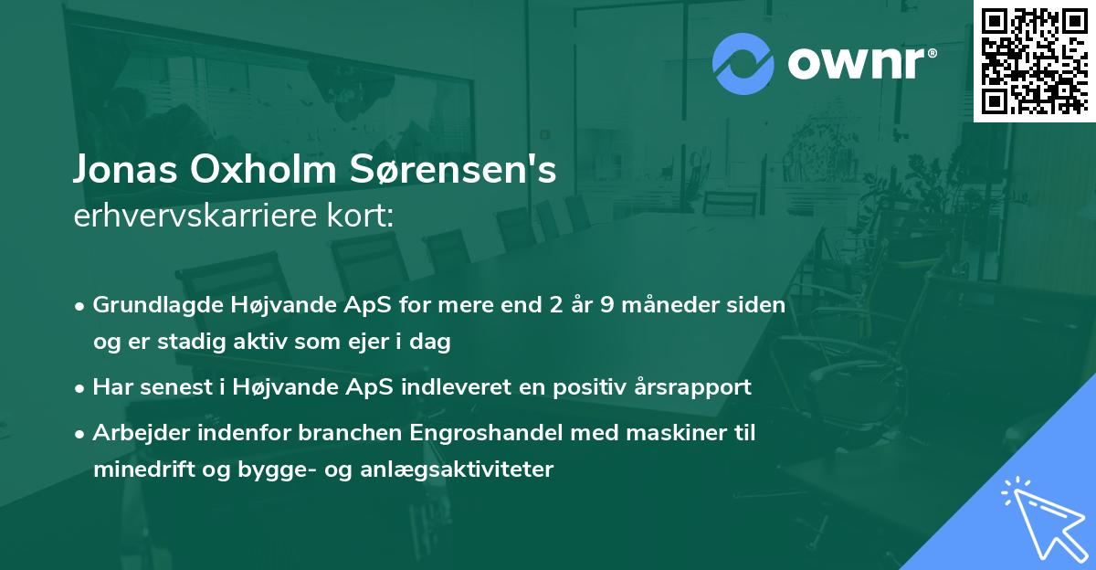 Jonas Oxholm Sørensen's erhvervskarriere kort