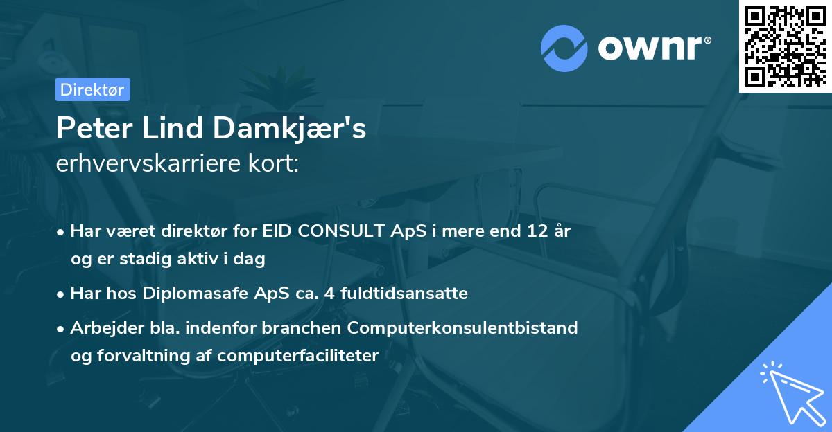 Peter Lind Damkjær's erhvervskarriere kort