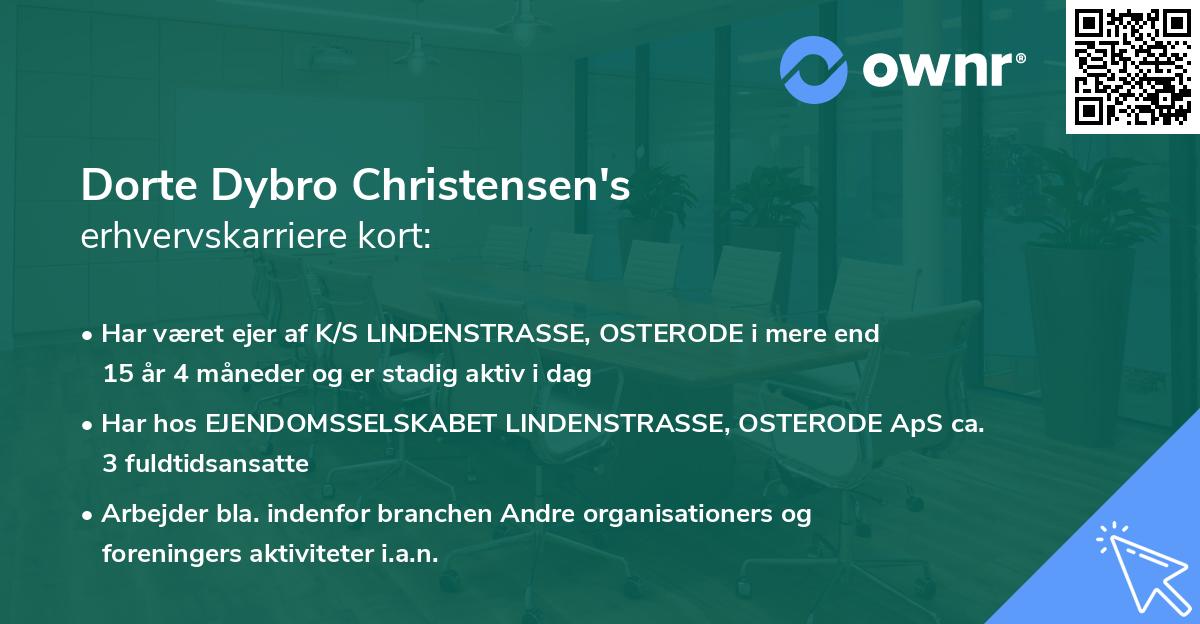 Dorte Dybro Christensen's erhvervskarriere kort