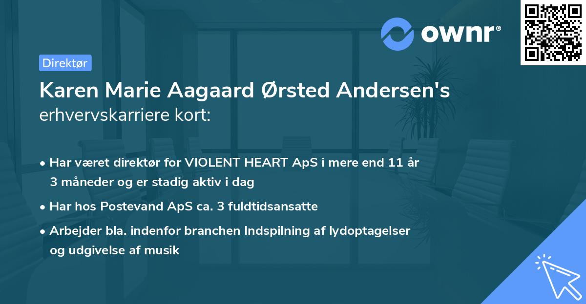 Karen Marie Aagaard Ørsted Andersen's erhvervskarriere kort