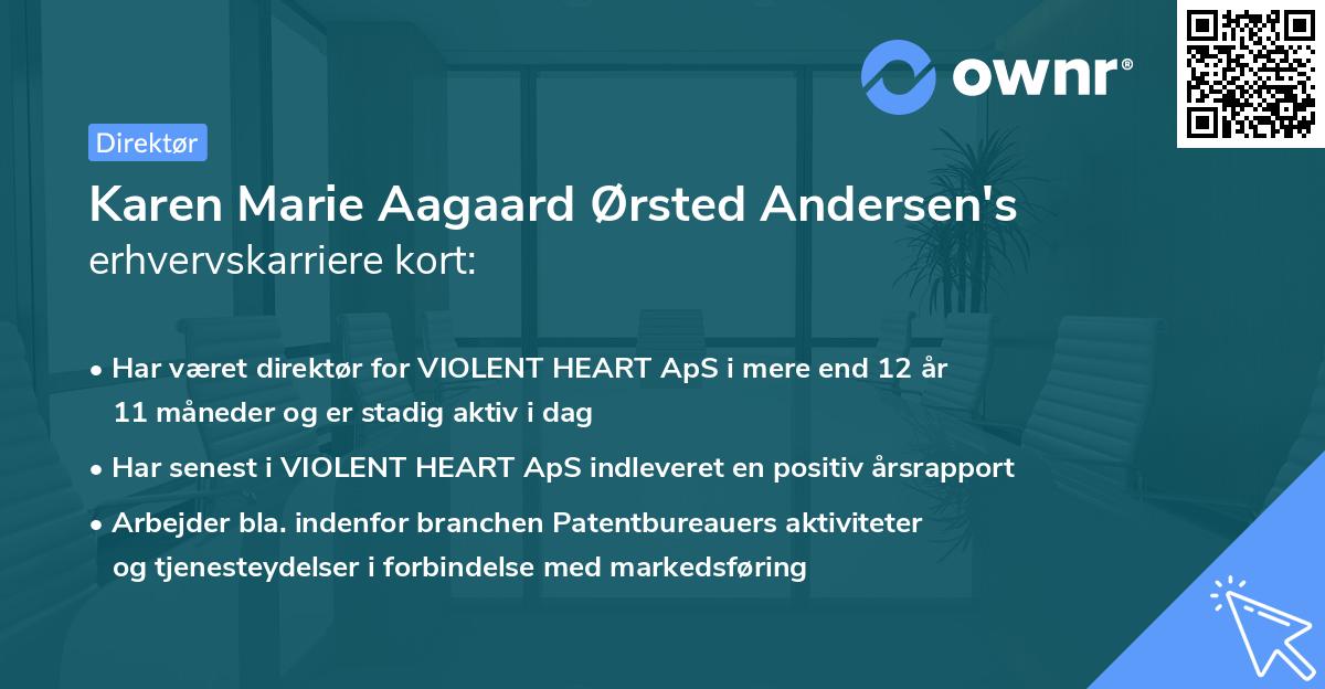 Karen Marie Aagaard Ørsted Andersen's erhvervskarriere kort