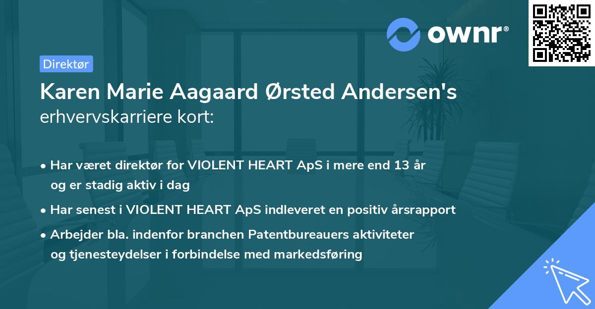 Karen Marie Aagaard Ørsted Andersen's erhvervskarriere kort