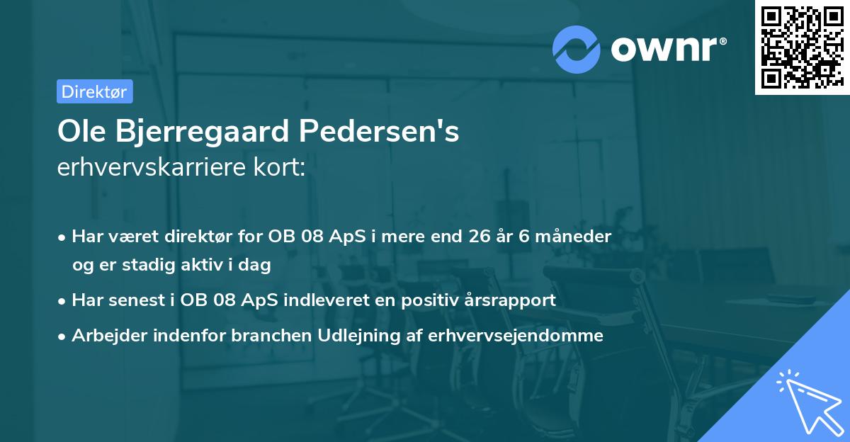 Ole Bjerregaard Pedersen's erhvervskarriere kort