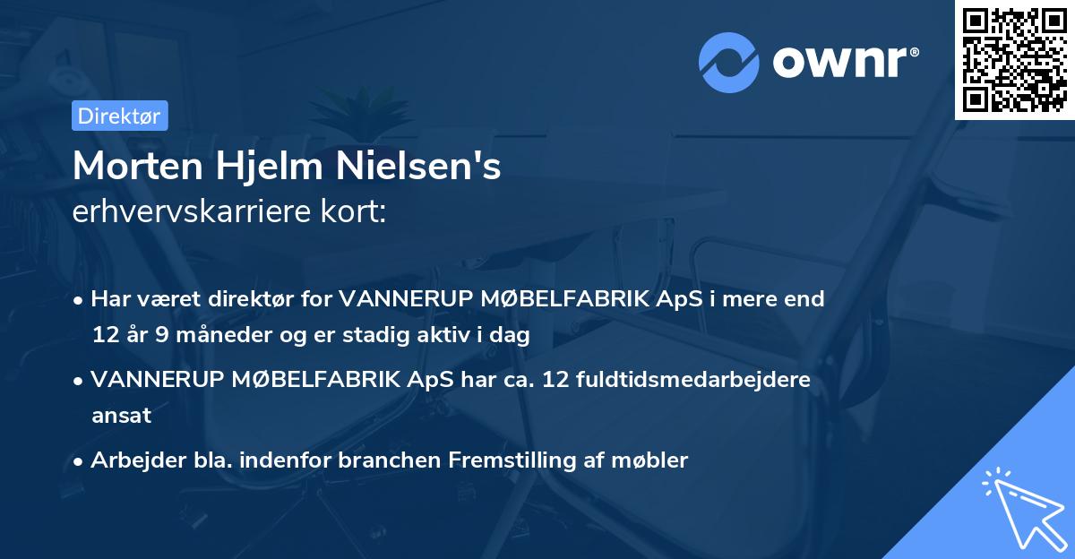 Morten Hjelm Nielsen's erhvervskarriere kort