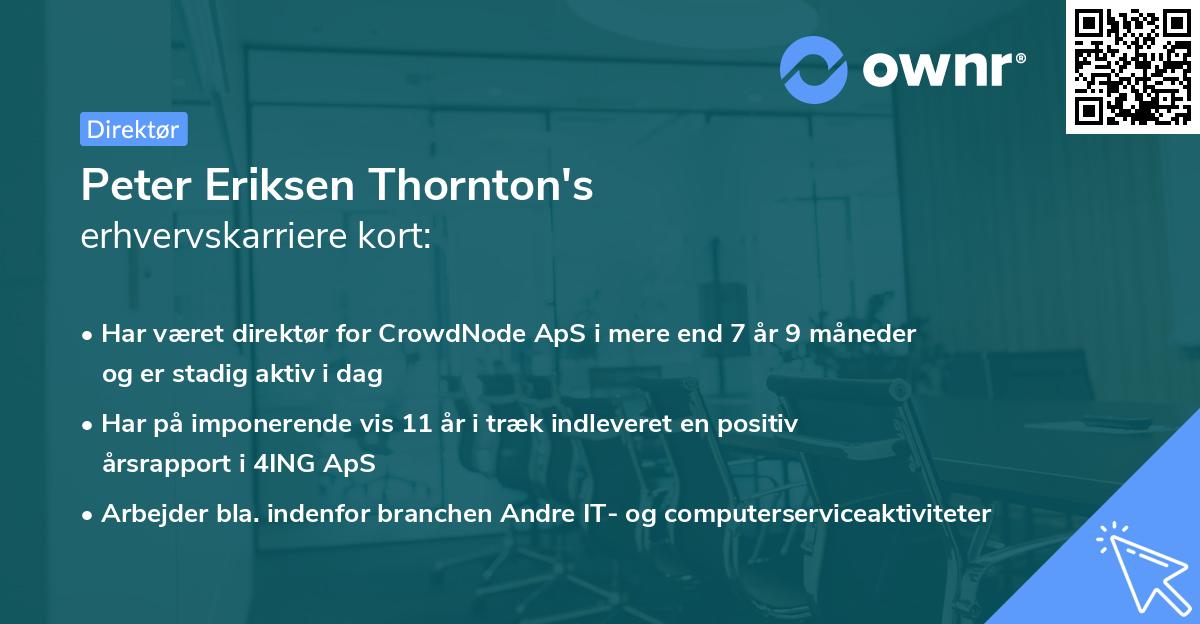 Peter Eriksen Thornton's erhvervskarriere kort