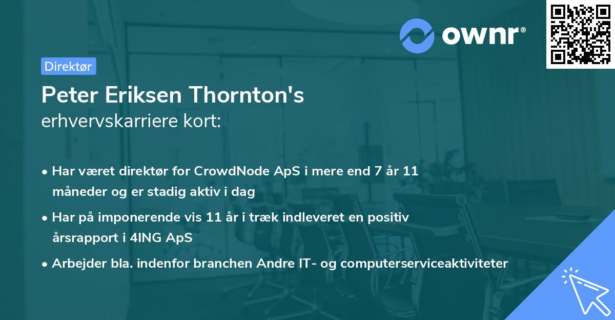 Peter Eriksen Thornton's erhvervskarriere kort