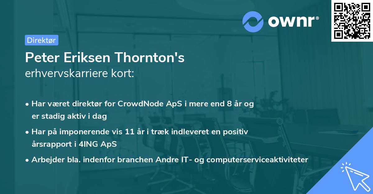 Peter Eriksen Thornton's erhvervskarriere kort