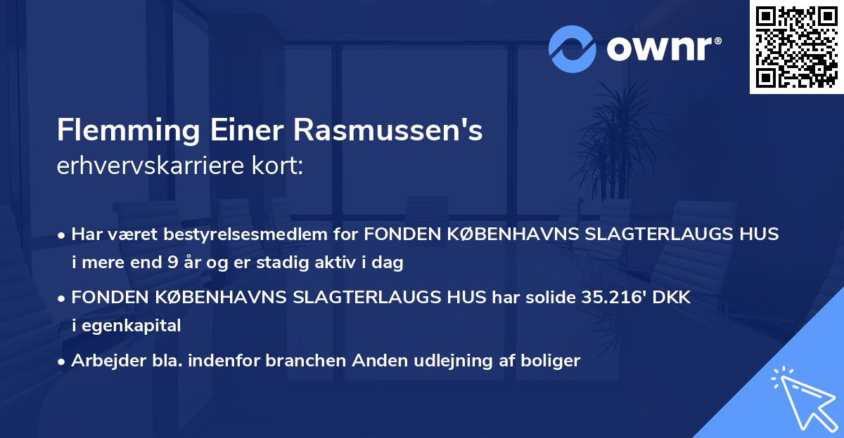 Flemming Einer Rasmussen's erhvervskarriere kort