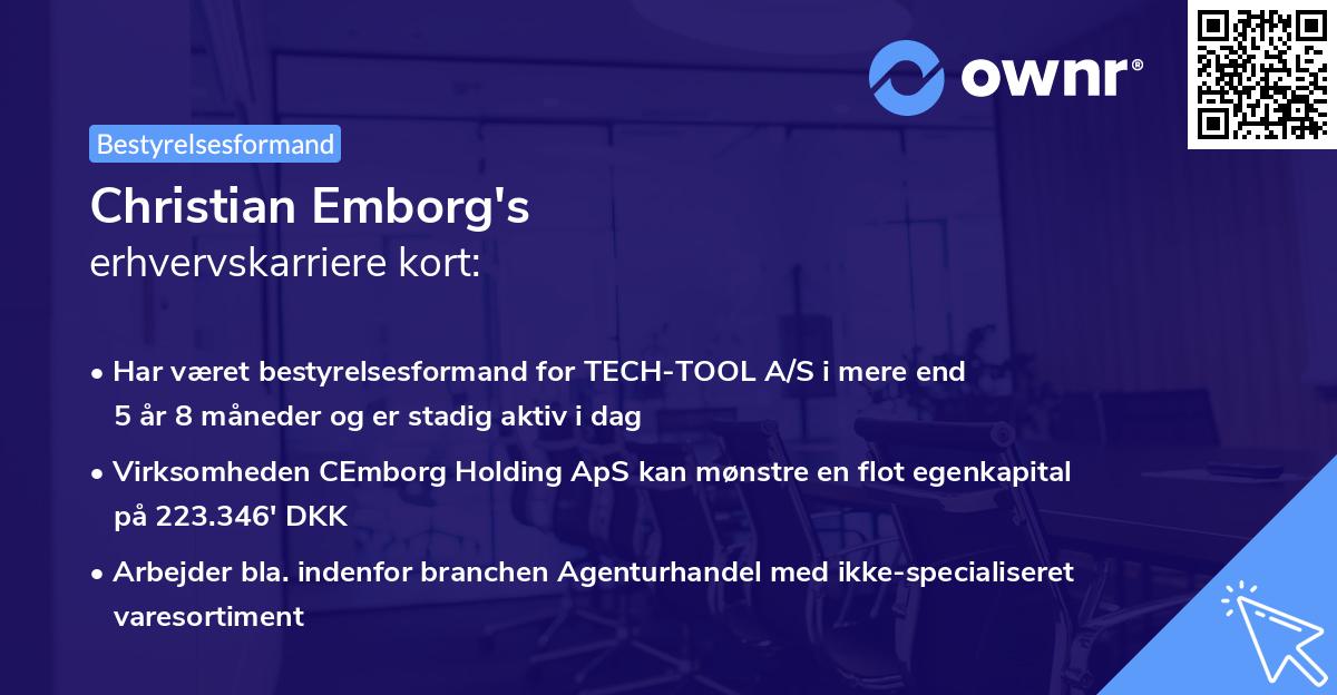Christian Emborg's erhvervskarriere kort