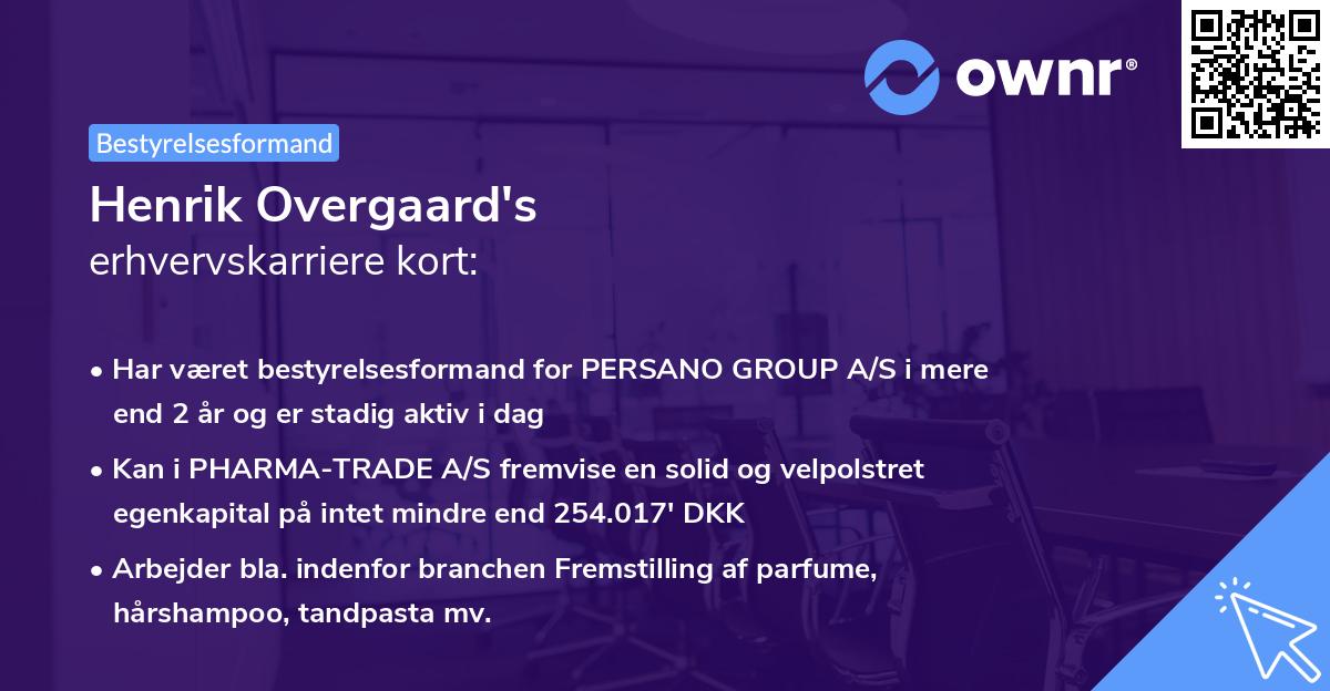 Henrik Overgaard's erhvervskarriere kort