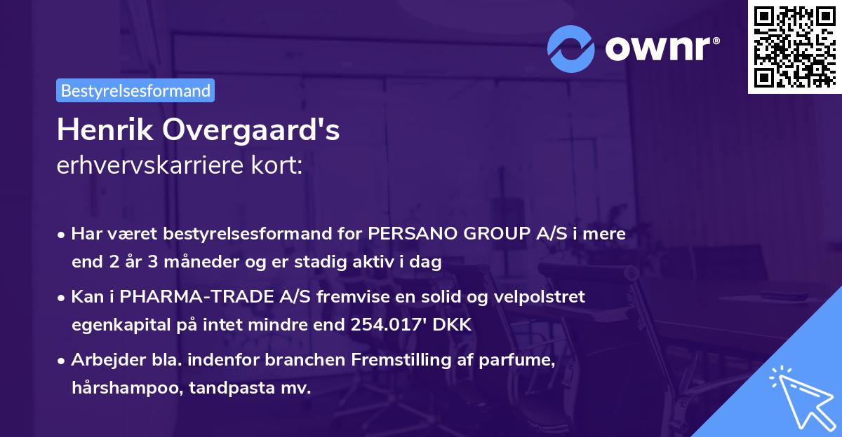 Henrik Overgaard's erhvervskarriere kort