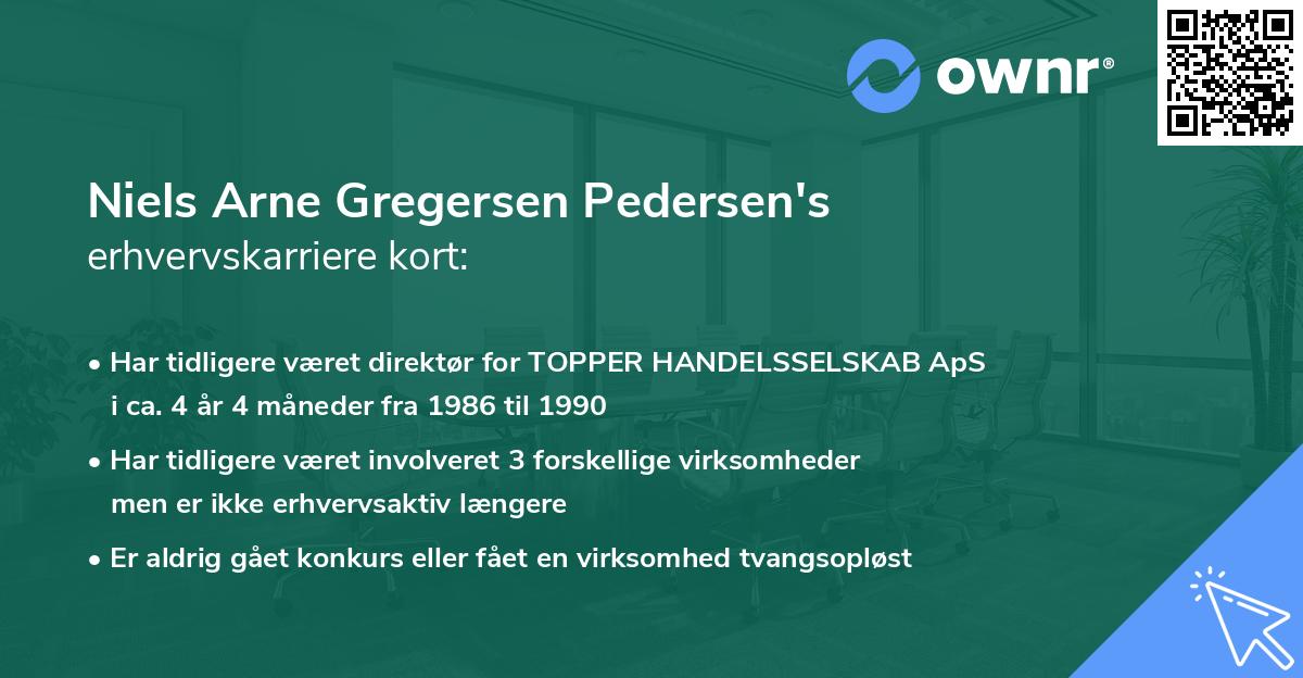 Niels Arne Gregersen Pedersen's erhvervskarriere kort