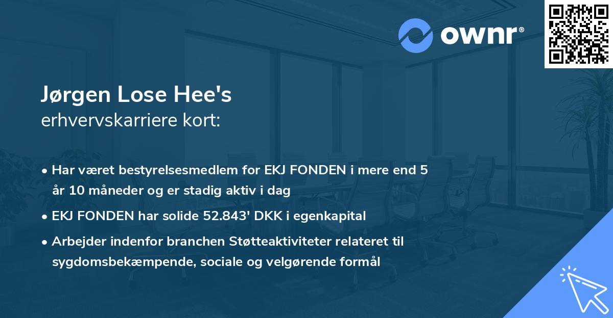 Jørgen Lose Hee's erhvervskarriere kort
