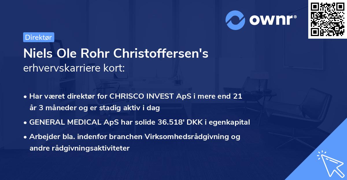 Niels Ole Rohr Christoffersen's erhvervskarriere kort