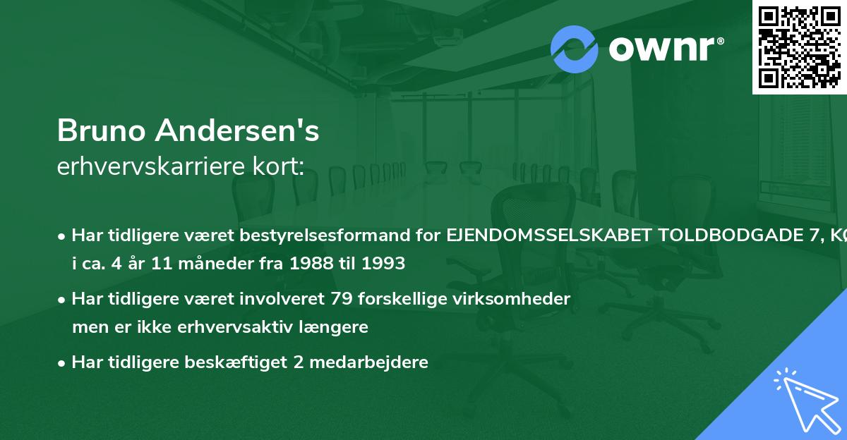 Bruno Andersen's erhvervskarriere kort