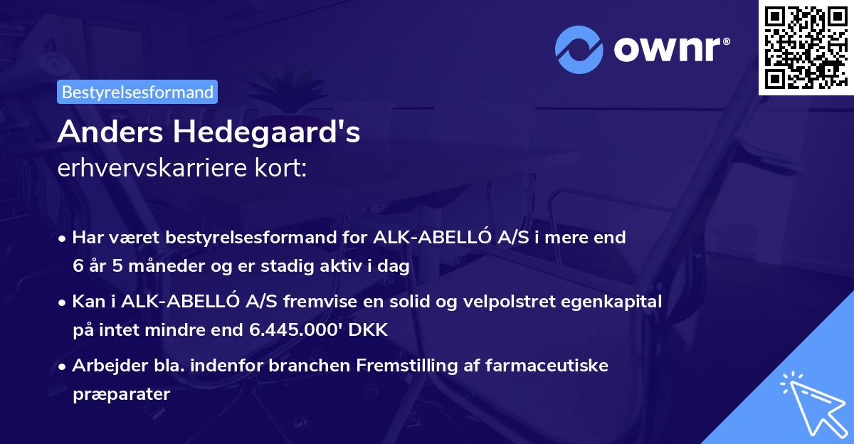 Anders Hedegaard's erhvervskarriere kort