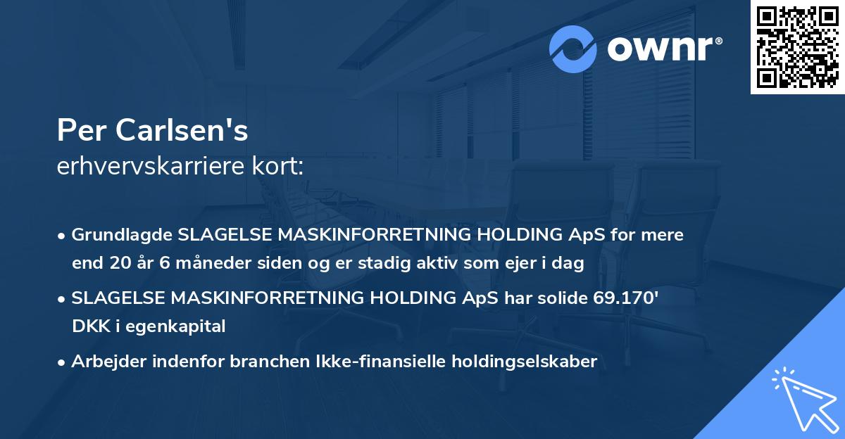 Per Carlsen's erhvervskarriere kort