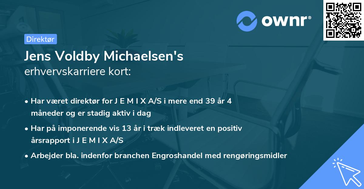 Jens Voldby Michaelsen's erhvervskarriere kort