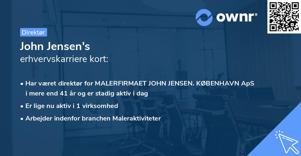 John Jensen's erhvervskarriere kort