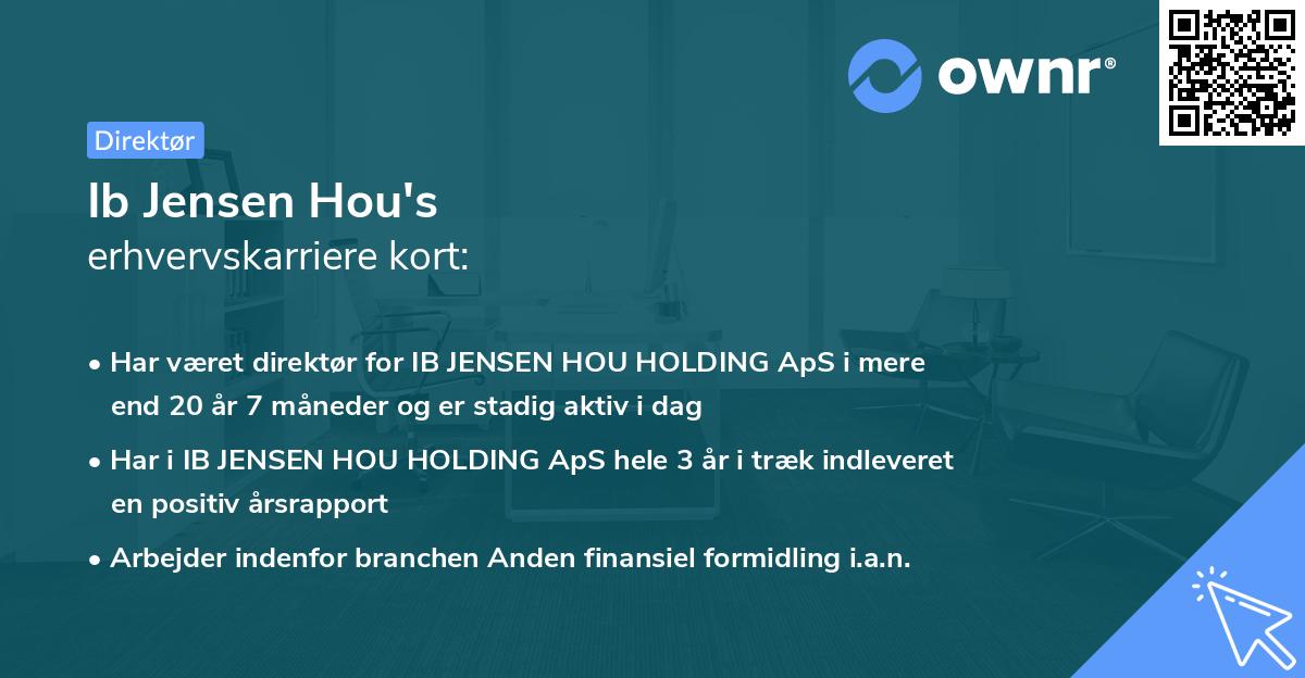 Ib Jensen Hou's erhvervskarriere kort