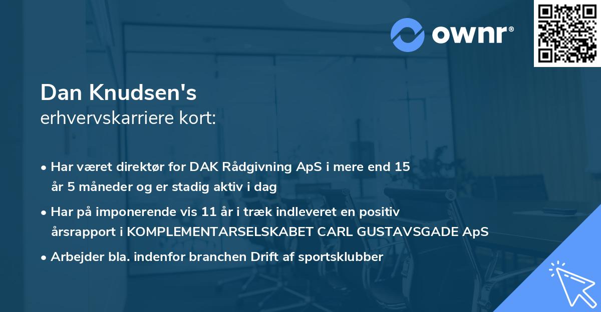 Dan Knudsen's erhvervskarriere kort