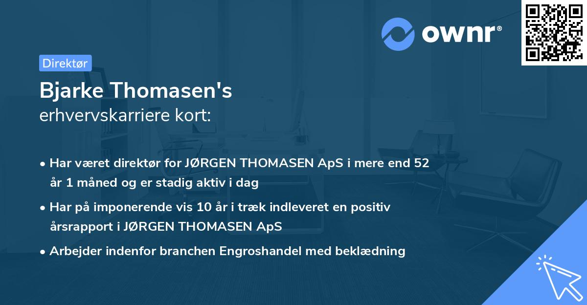 Bjarke Thomasen's erhvervskarriere kort