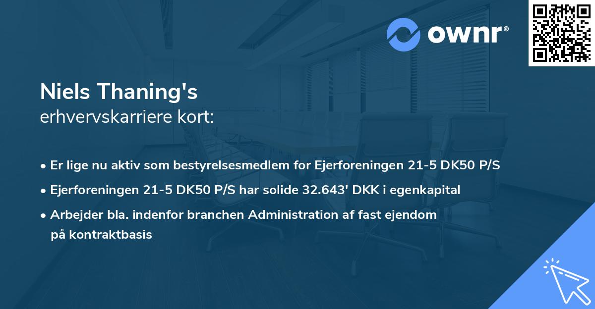 Niels Thaning's erhvervskarriere kort