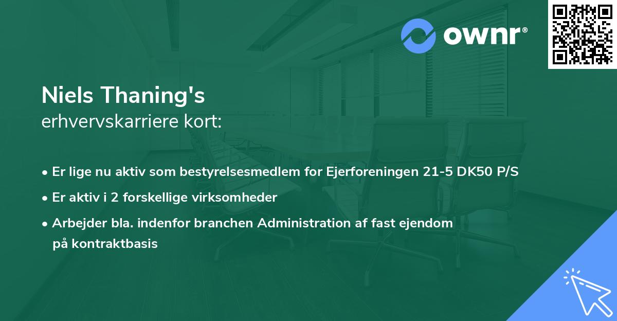 Niels Thaning's erhvervskarriere kort