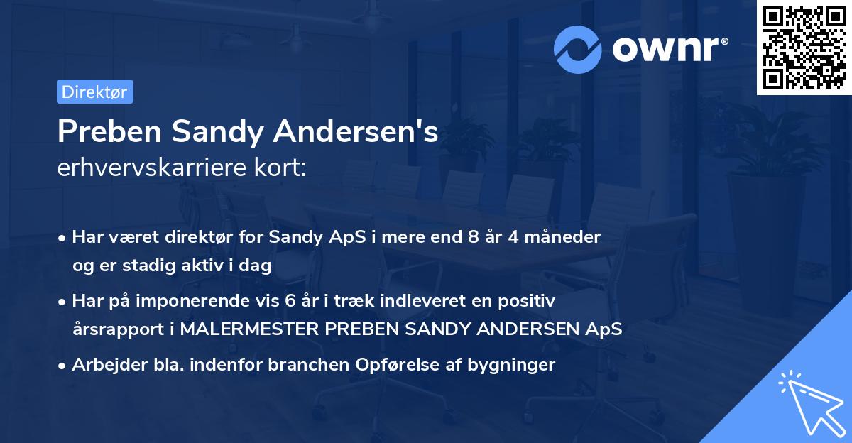 Preben Sandy Andersen's erhvervskarriere kort
