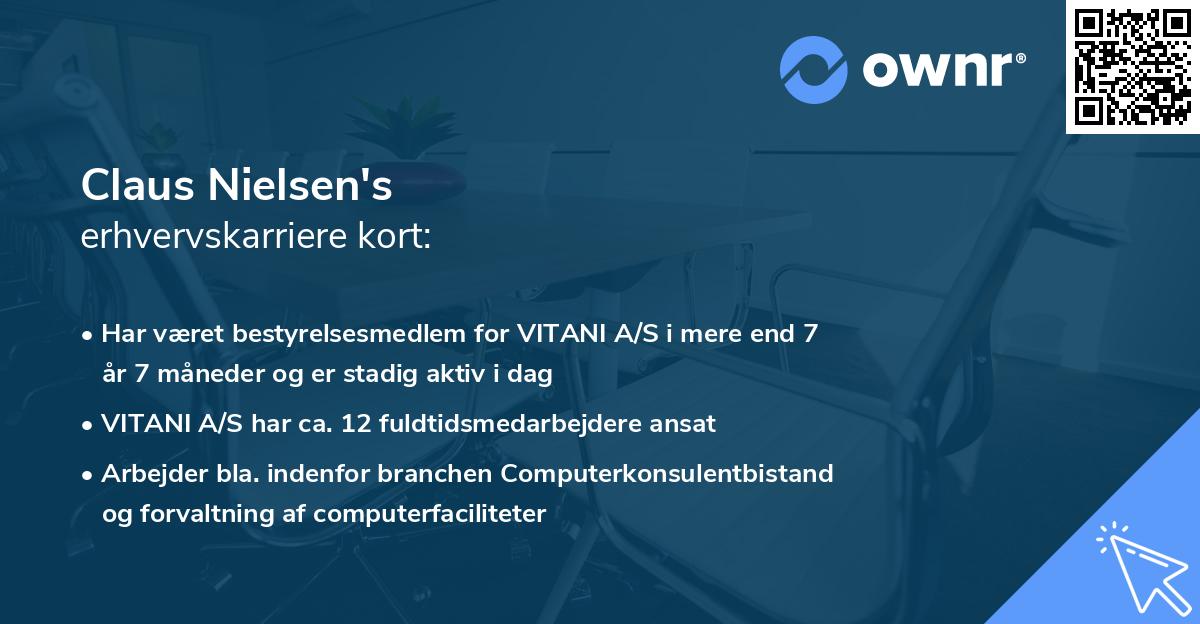 Claus Nielsen's erhvervskarriere kort