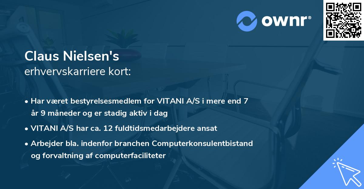 Claus Nielsen's erhvervskarriere kort