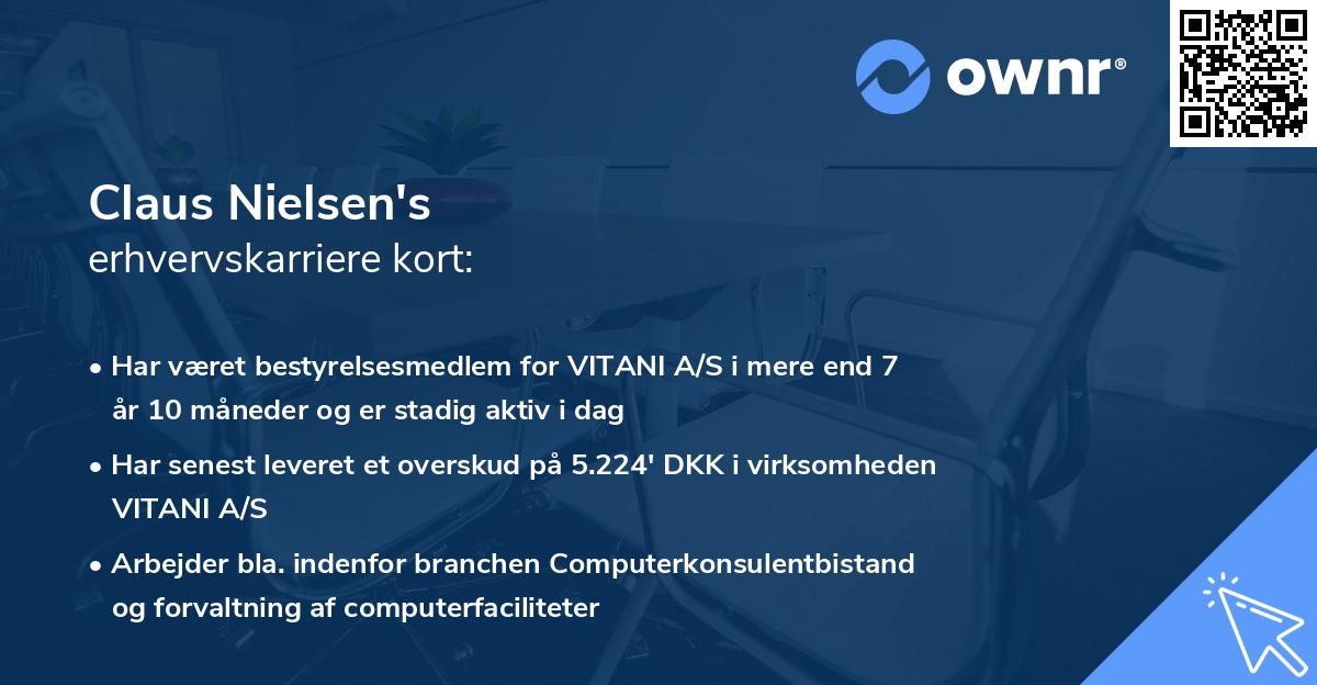 Claus Nielsen's erhvervskarriere kort