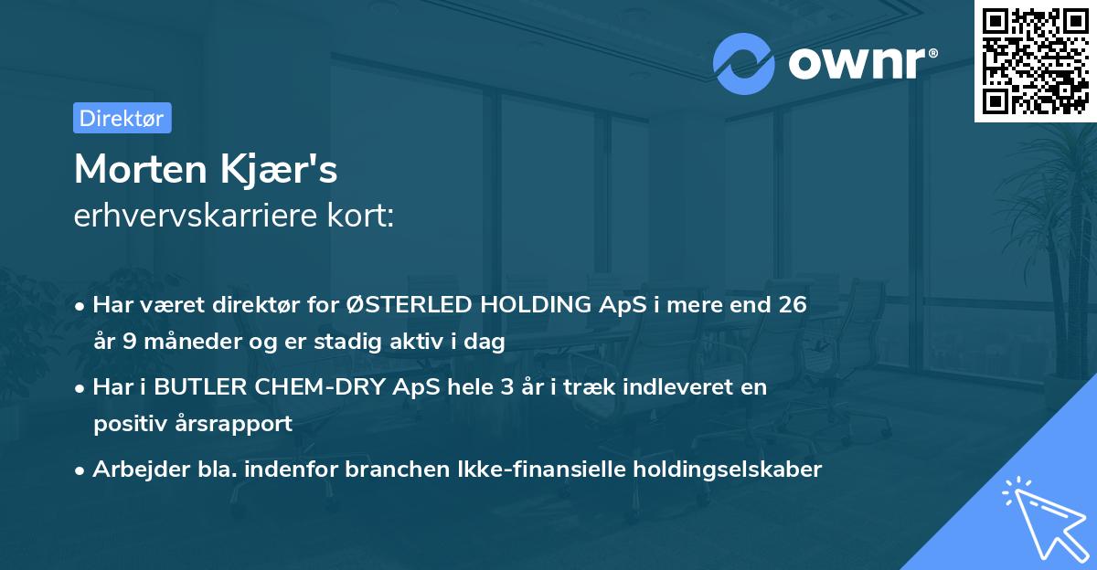 Morten Kjær's erhvervskarriere kort