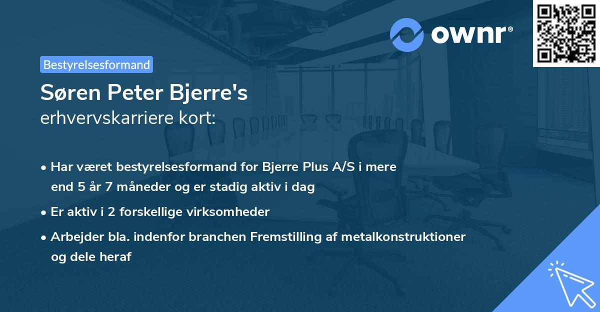Søren Peter Bjerre's erhvervskarriere kort