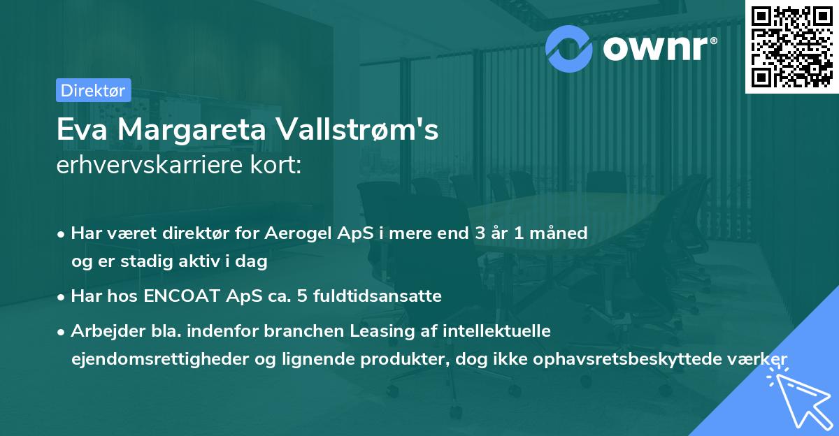Eva Margareta Vallstrøm's erhvervskarriere kort