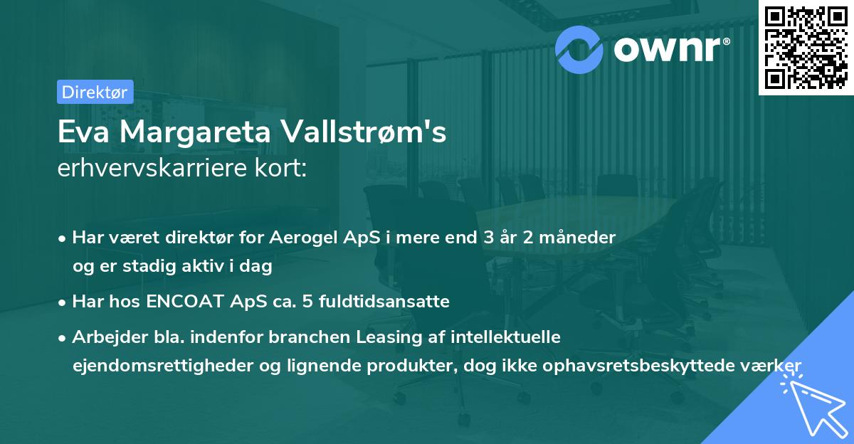 Eva Margareta Vallstrøm's erhvervskarriere kort