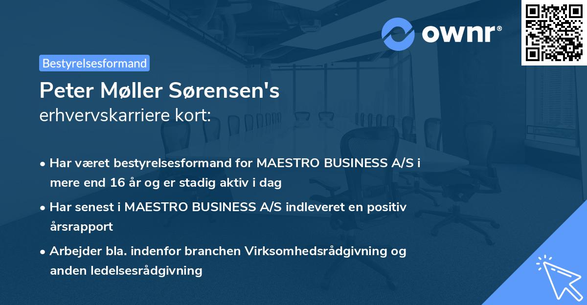 Peter Møller Sørensen's erhvervskarriere kort