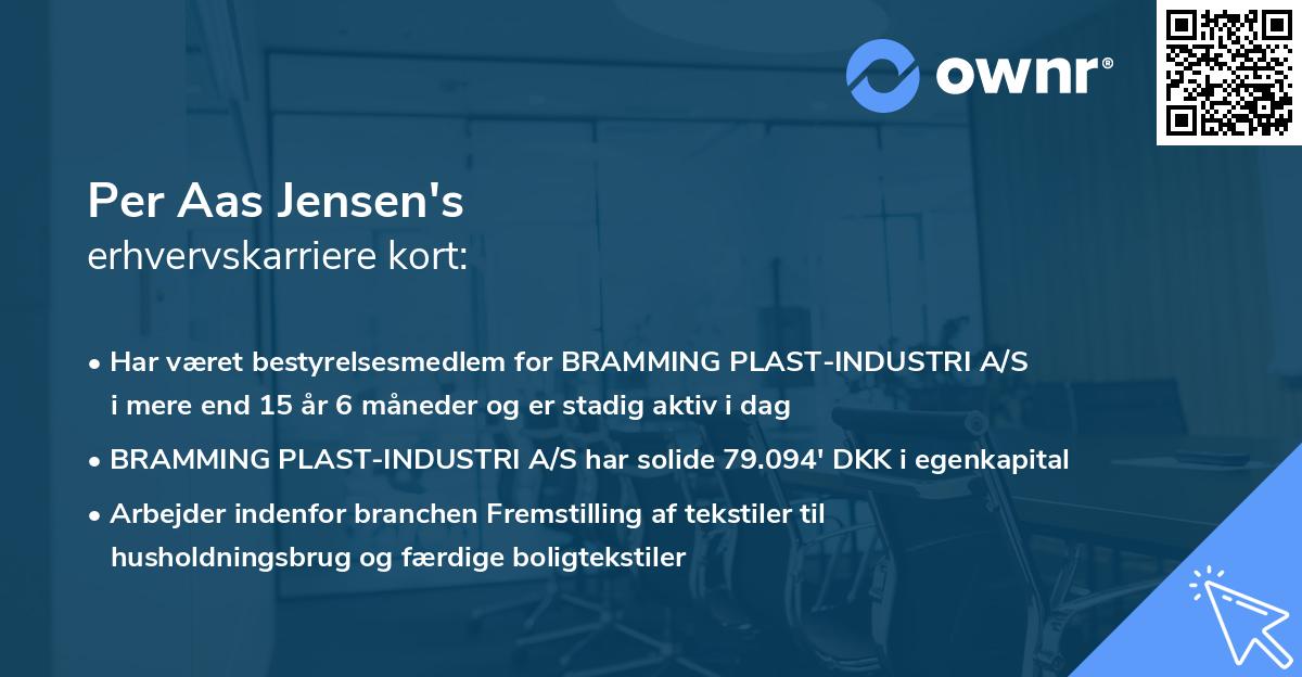 Per Aas Jensen's erhvervskarriere kort