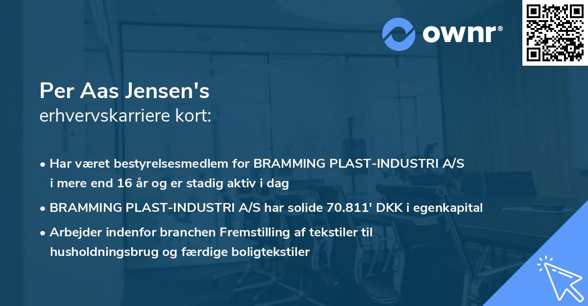 Per Aas Jensen's erhvervskarriere kort