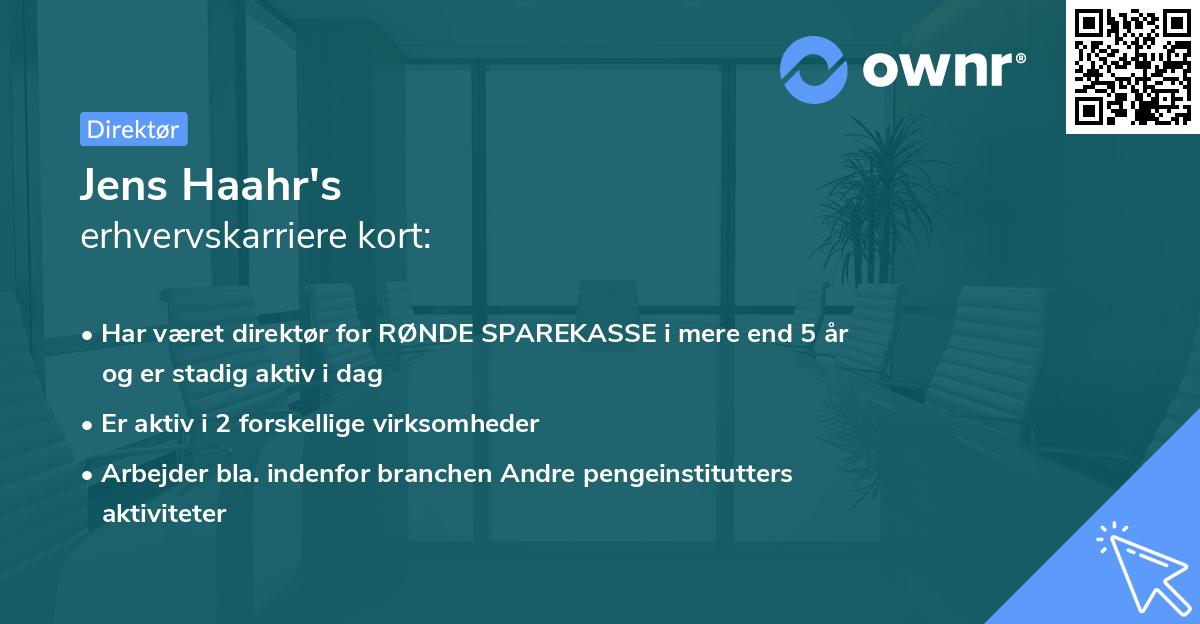 Jens Haahr's erhvervskarriere kort