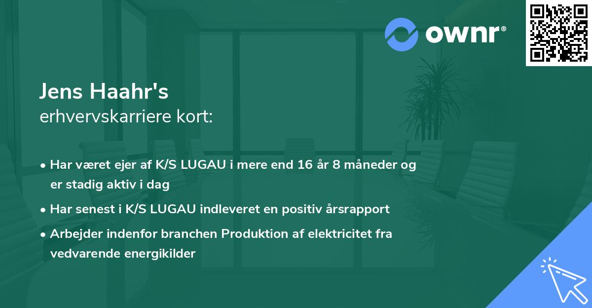 Jens Haahr's erhvervskarriere kort